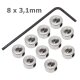 Stellringe 8 x 3,1mm, 10 Stück mit passendem Innensechskant