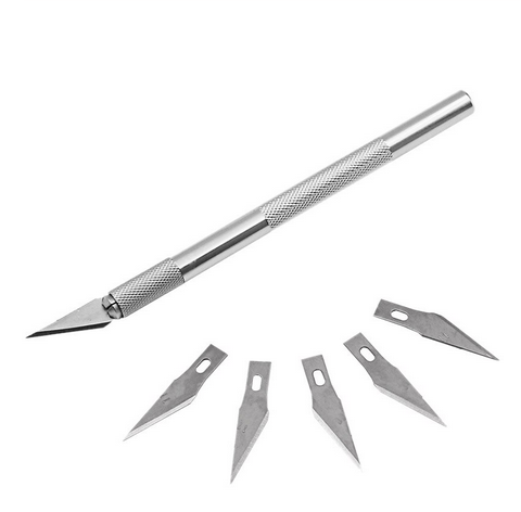 Präzisionsmesser Skalpell Aluminium + 5 Ersatzklingen