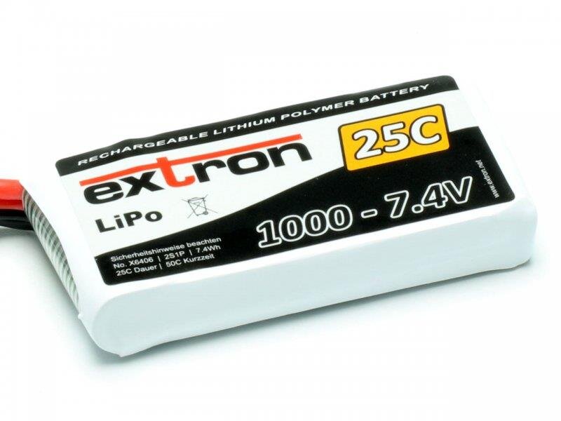 LiPo Akku Extron X2 1000mAh 2S - 7,4V 25C  XT60