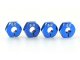 Amewi Radmitnehmer Aluminium, 12mm Blau, Schraubbar, 4 Stück