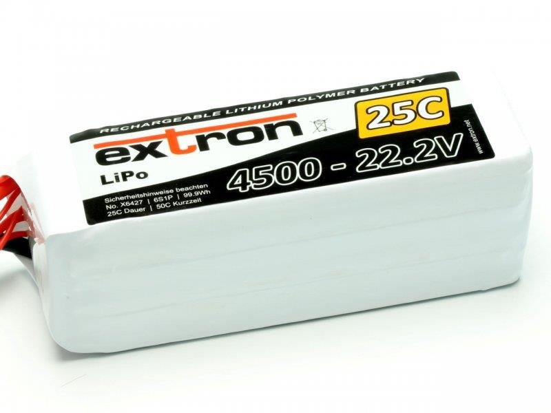 LiPo Akku Extron X2 4500mAh 6S- 22,2V 25C  XT90