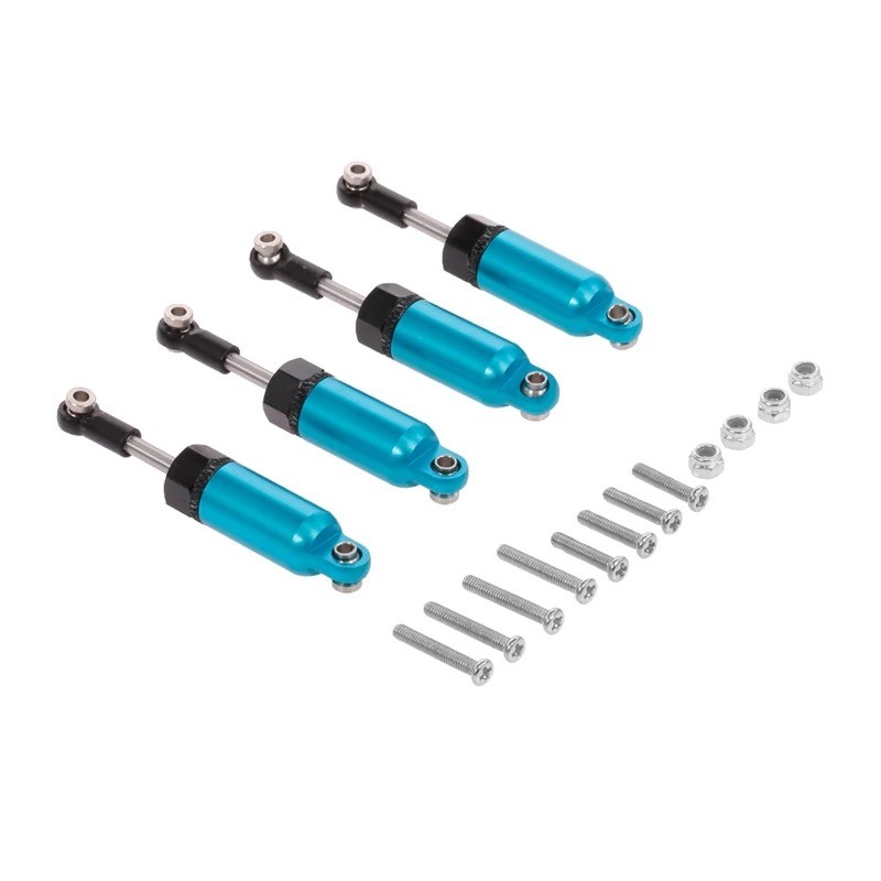 Aluminium Stoßdämpfer für 1:16 WPL C-14, C-24, 4 Stück, blau