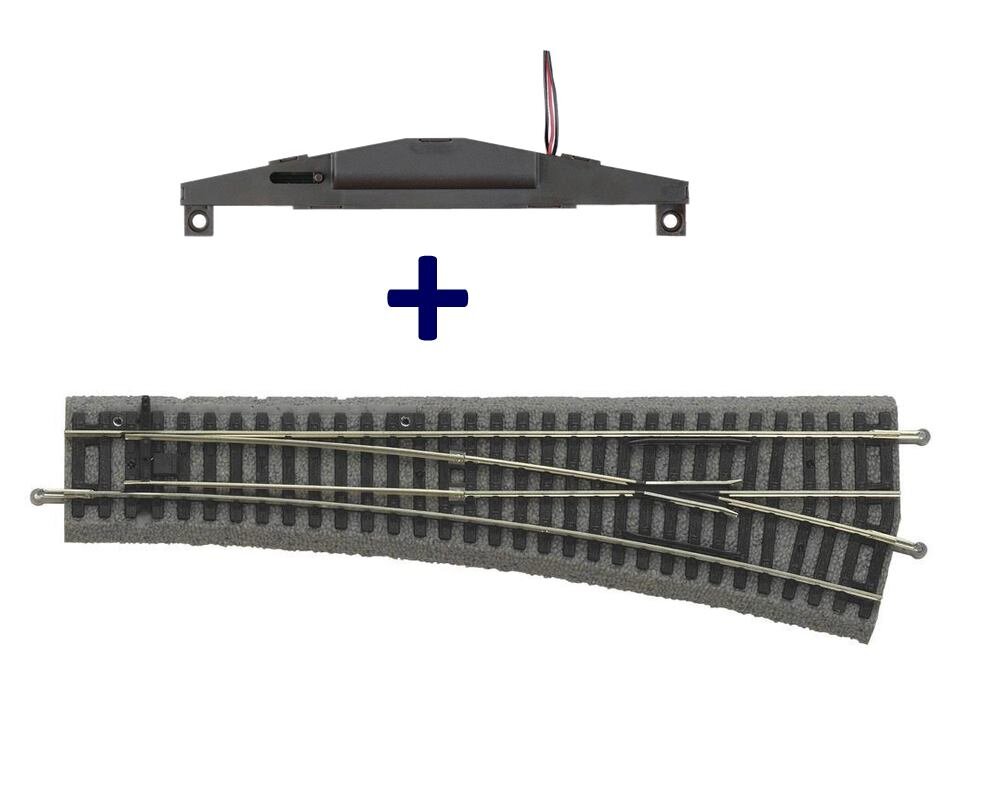 Piko 55421 H0 A-Gleis Weiche rechts WR mit Bettung, elektrisch