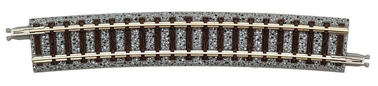 TOMIX 971870, 4 Gleise, gebogen, in Schotterbettung, 10°, r 605 mm Holzschwellen
