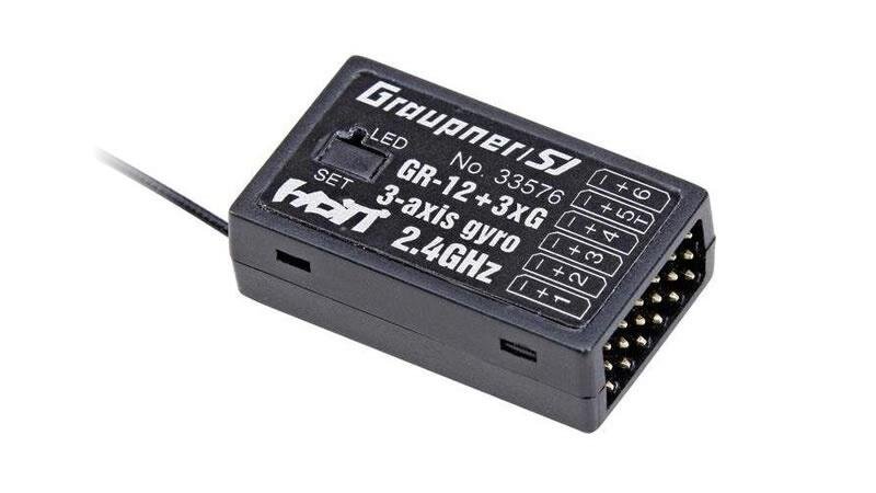Graupner GR-12 + 3xG Empfänger 6 Kanal HoTT- 2.4 GHz + 3-Achs Gyro System
