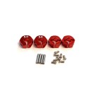 Radmitnehmer Aluminium, 12mm, rot, 4 Stück mit Pins,...