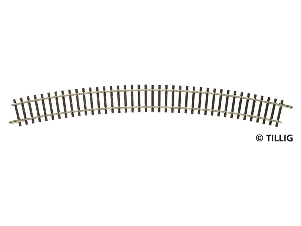 Tillig 83111 TT Gebogenes Gleis R 31 R 396 mm 30°, 12 Stück