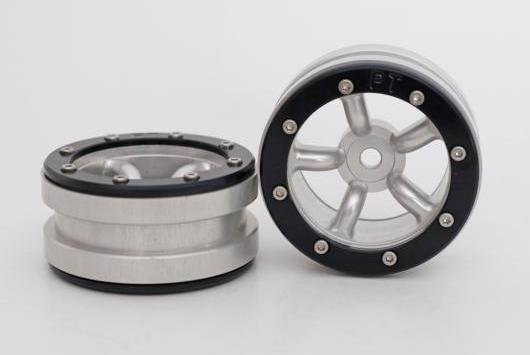 Beadlock Wheels PT-Safari Silber/Schwarz 1.9 (2 St.) 12 mm Mitnehmer