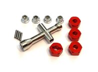 RC-Car 1:10 Radkreuz + Alu-Mitnehmer + Radmuttern im Set,...