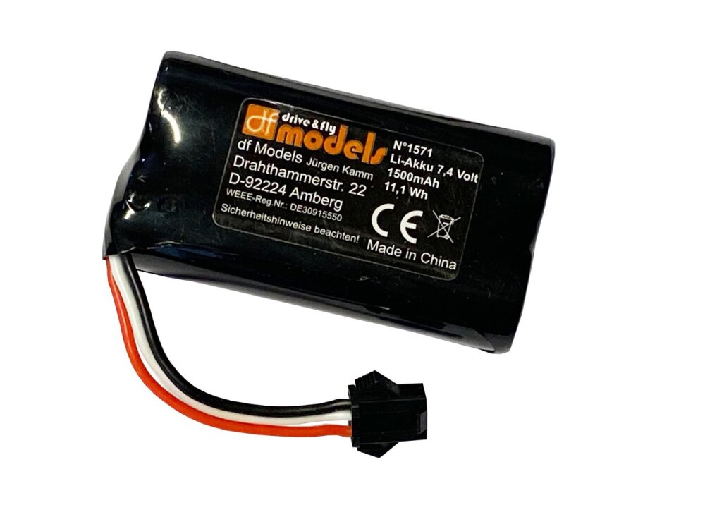 DF-Models Lipo Akku 7,4 Volt - 1500mAh LiIon 1571 für FunRacer