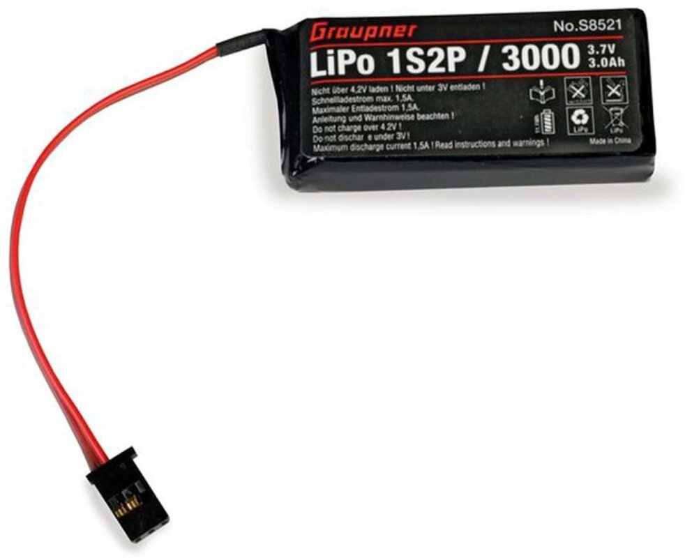 Graupner Senderakku LiPo 1S2P/3000 TX 3,7V für MZ-12