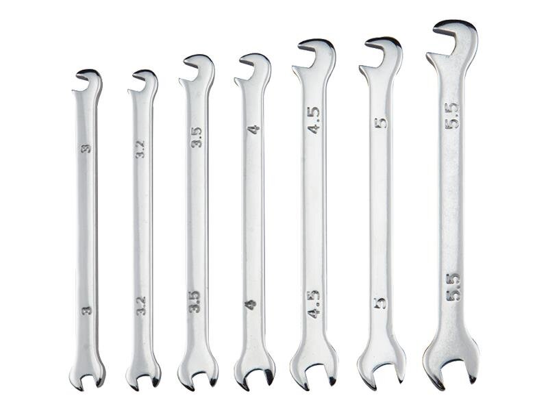 Mini Doppel Gabelschlüssel Maulschlüssel Set 3mm bis 5,5mm 7-tlg.