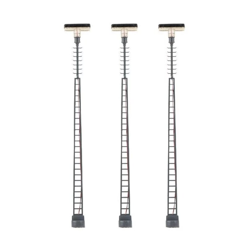 Faller 180110 LED-Gittermast-Aufsatzleuchte, Bahnhofslampe 2-flammig,  3 Stück