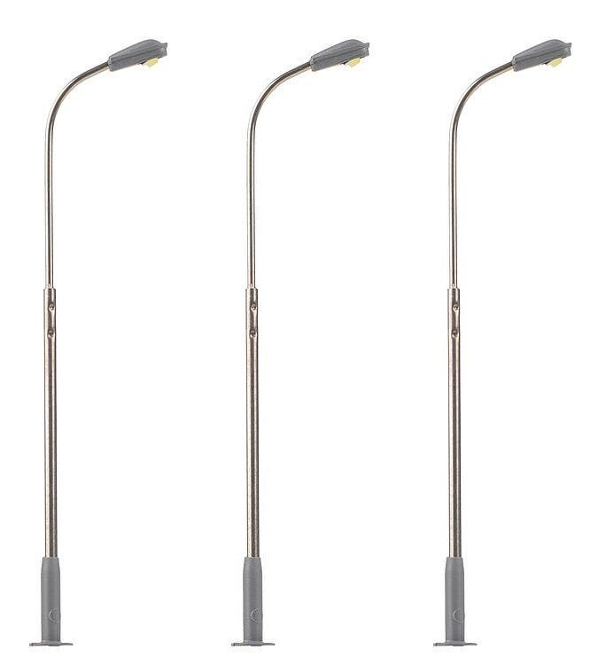 Faller 272120 N LED-Straßenbeleuchtung, Peitschenleuchte, 3 Stück