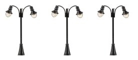 Faller 272126 N LED-Laterne, Bogenleuchten, 2-flammig, 3 St&uuml;ck