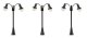 Faller 272126 N LED-Laterne, Bogenleuchten, 2-flammig, 3 Stück