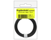 Kupferschaltdraht 0,5 mm, 10m, schwarz