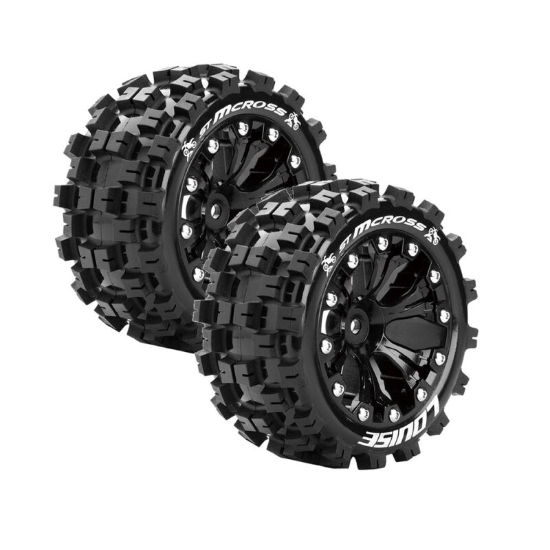 Louise Kompletträder 1:10 ST-MCROSS soft 2,8" schwarz 1/2 offset