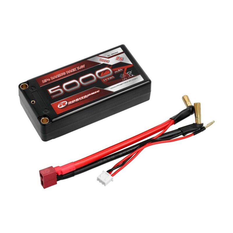 Robitronic LiPo Shorty 5000mAh 2S 100C Deans T-Stecker