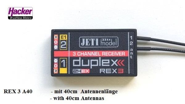 Jeti Duplex 2.4EX Empfänger REX 3 A40 (lange Antennen)