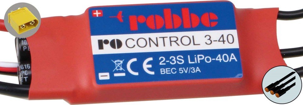 Robbe RO-CONTROL 3-40 2-3S -40A 5V/3A BEC Regler