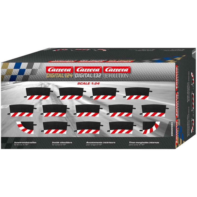 Innenrandstreifen für Kurve 4/15° 12 St.  Carrera Digital 124/132/EVO