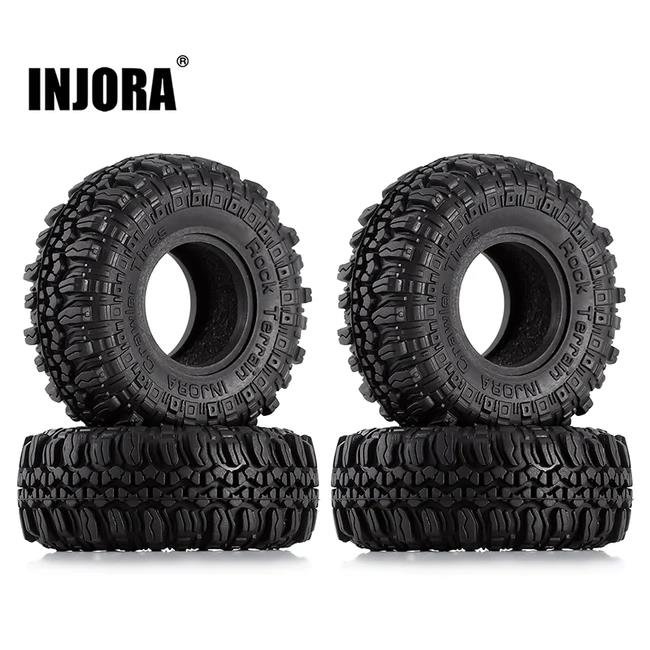 Injora 1.0" 56*22mm Soft Rubber Rock Terrain Reifen für 1/24 RC Crawler (4) (T1005)