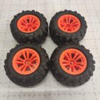 DF Models Reifen orange (4) zu 3158 Fun-Racer