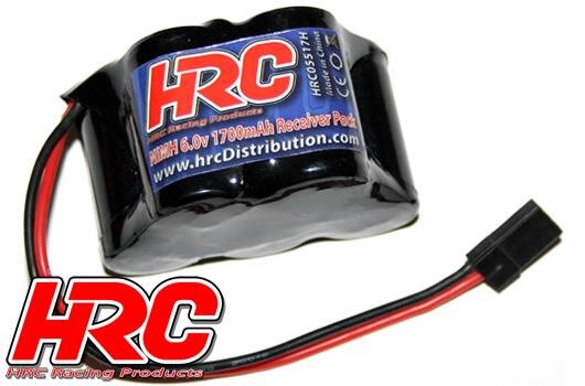 Absima Modellbau-Empfängerakku NiMh 6V 1700 MAh – Für 1/8 RC-Fahrzeuge, 5 Zellen, Hump JR