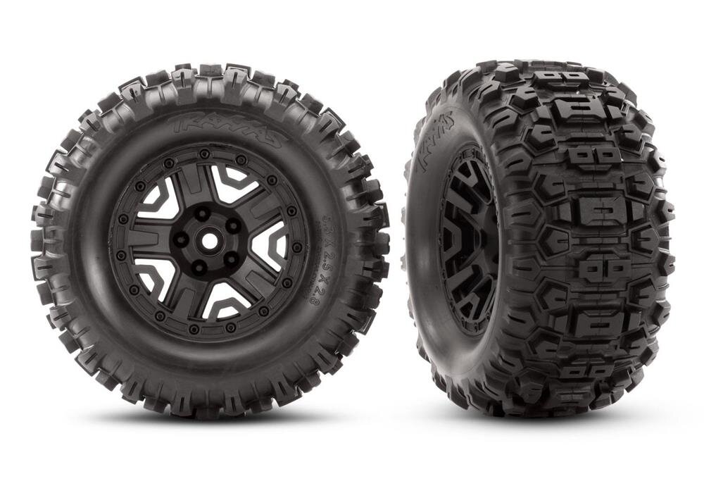 Traxxas 6792 Reifen auf 2.8 Felge schwarz Sledgehammer (2) TSM