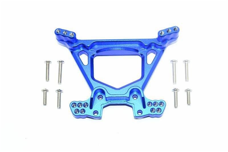 GPM Aluminium Dämpferbrücke hinten blau GPM TRX Rustler, Hoss 4x4