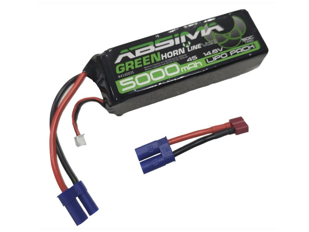 Absima LiPo 4S 14,8V-50C 5000mAh SC (EC5/T-Plug)
