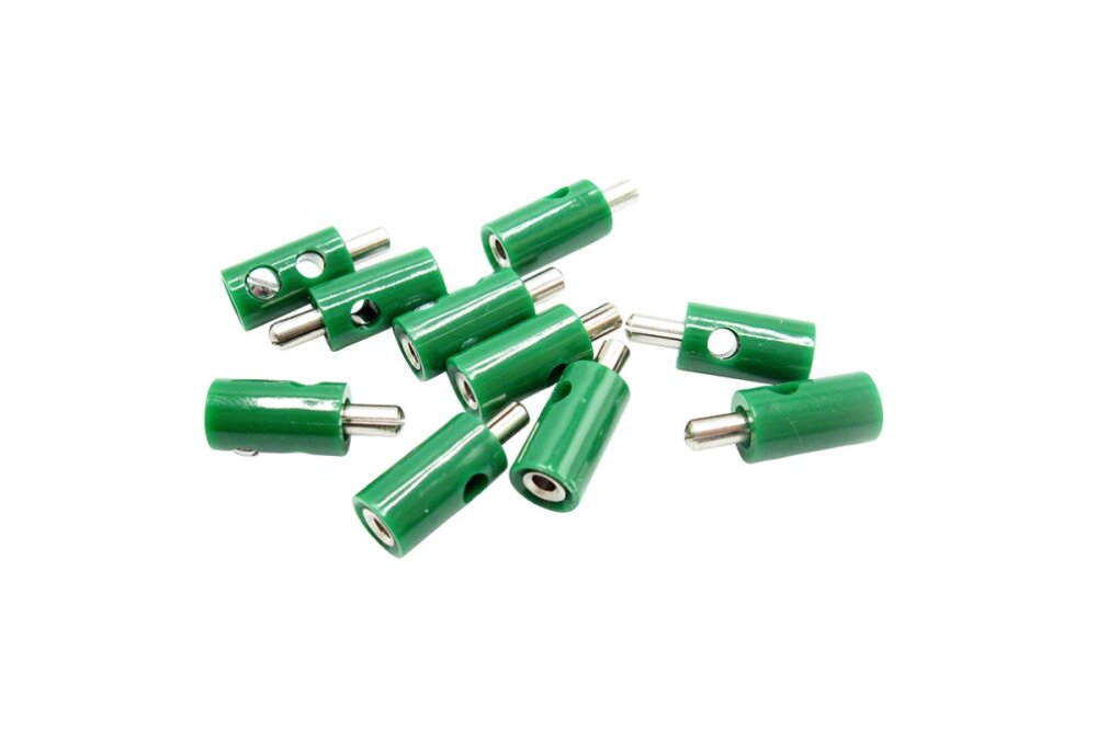 Querlochstecker Bananenstecker 2,6mm grün 10 Stück