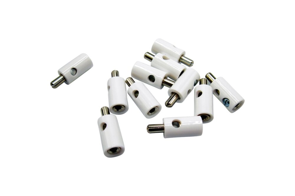 Querlochstecker Bananenstecker 2,6mm weiß 10...