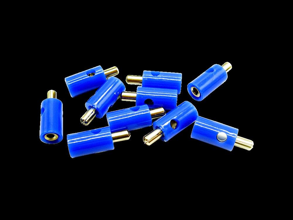 Querlochstecker Bananenstecker 2,6mm blau 10 Stück