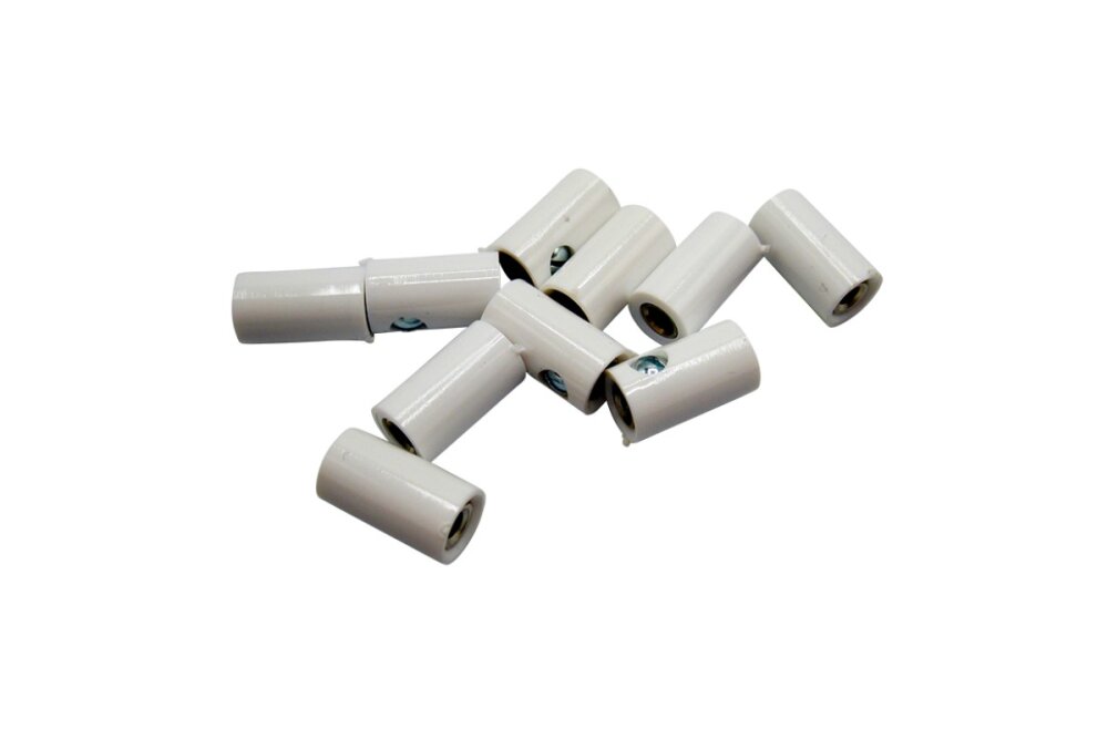 Querlochstecker Buchse Kupplung Muffe 2,6mm weiß 10...