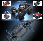 Hyper Go Monstertruck brushless 4WD 1:16 RTR blau/rot 16208