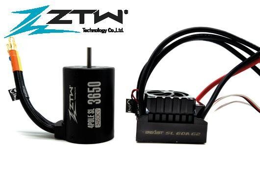 ZTW Brushless Combo Regler / Motor 1/10 - 2-3S - 3450kv - Beast SL - 60A G2