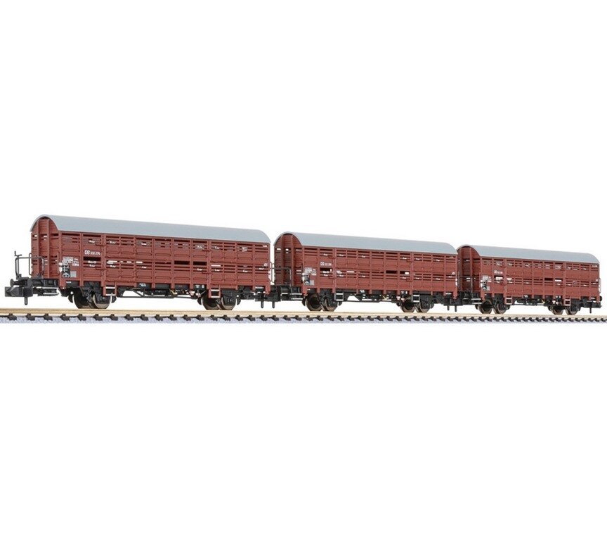 Liliput L260140 N 3-teiliges Set Verschlagwagen, DB, ohne Bühne