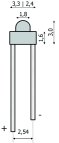 10x LED 1,8 mm, mit Anschlussdrähten und Vorwiderstand, 10-24 V, kaltweiß