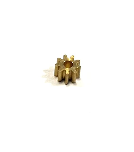 Slotdevil Ritzel Messing 10 Zähne, 2mm Welle, Modul 0,5