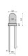 10x LED 3 mm, kaltweiß mit Anschlussdrähten und Vorwiderstand, 10-24 V