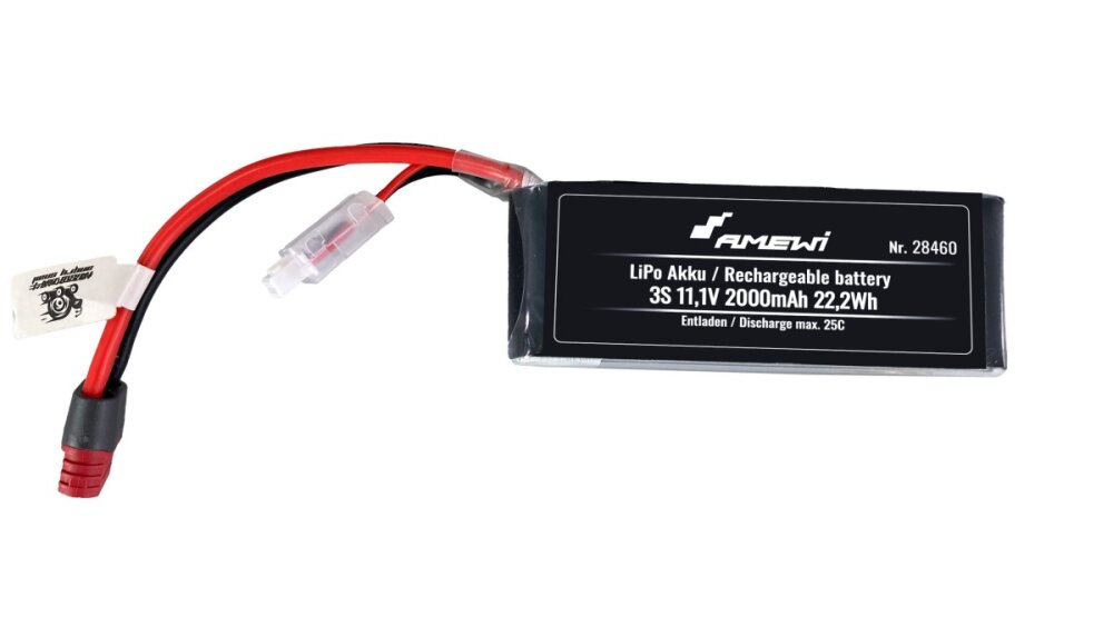 Hyper GO Amewi LiPo Akku 3S 11,1V 2000mAh 25C T-Stecker