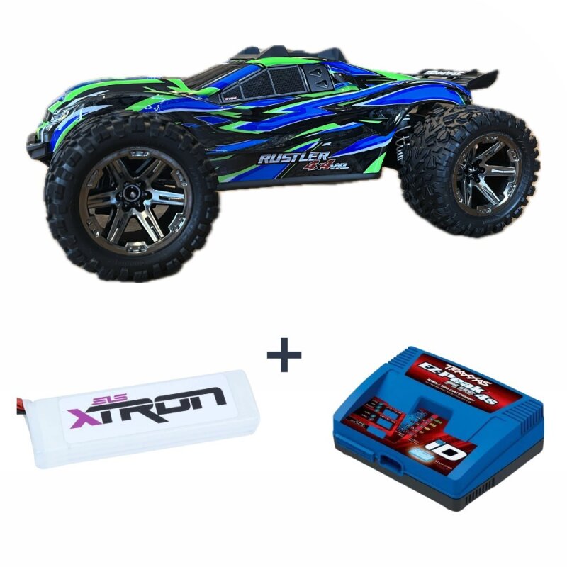 Traxxas Rustler 4x4 VXL HD grün 1/10 Combo RTR m. Akku + Lader