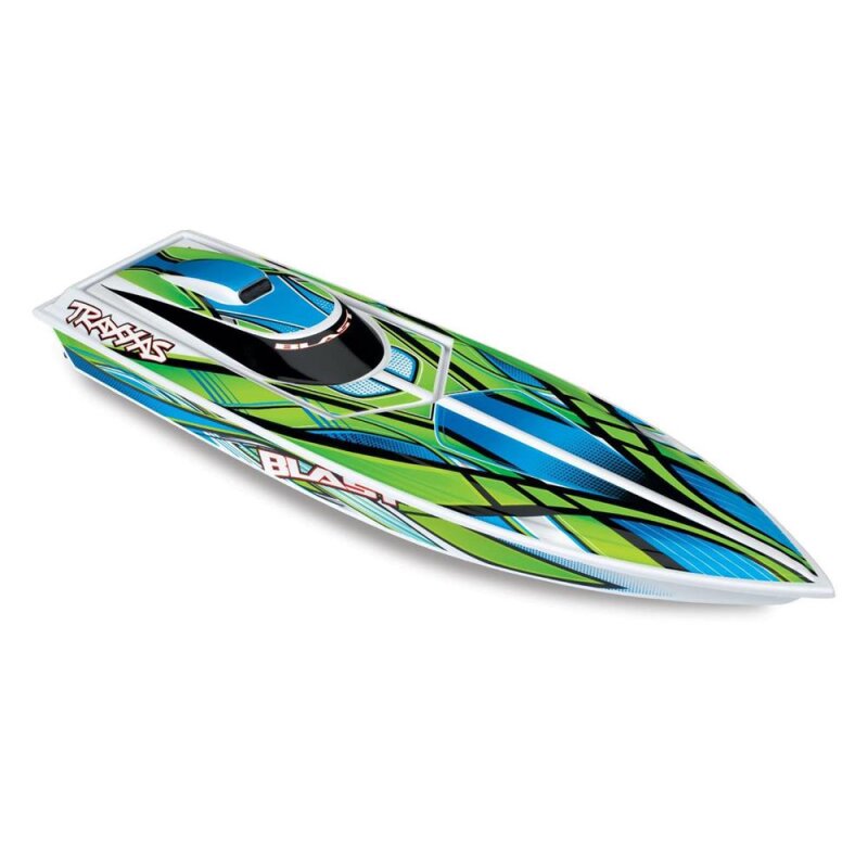 TRAXXAS BLAST weiß/grün 23-Zoll Rennboot Brushed, mit Akku und USB-C Ladegerät