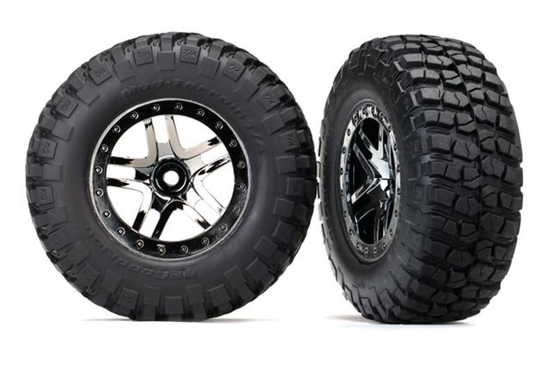 TRAXXAS Slash BFGoodrich S1 Reifen auf Felgen chrom/schwarz (2)  (TSM rated)