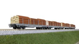 Kato 1891 RhB 43er Set Rungenwagen R-w Holztransport  ,...