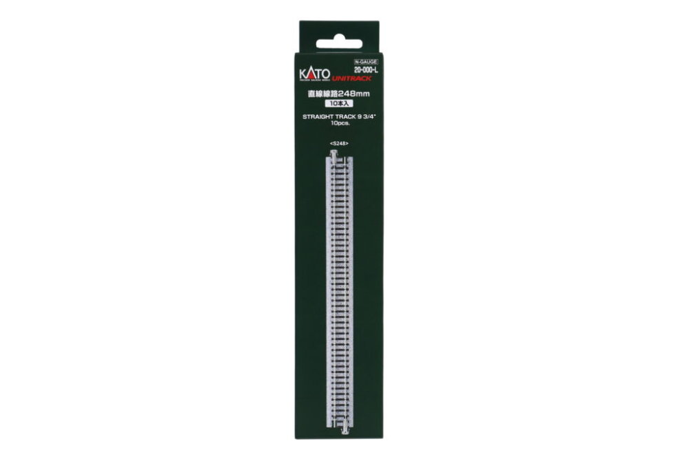 Kato Spur N K20-000-L Gleis gerade 248mm 10 Stück Holzschwellen