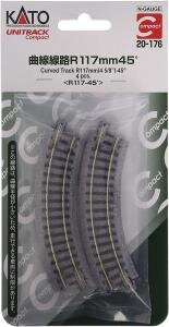 Kato Spur N K20-176 Gleis gebogen R117mm 45° 4 St.