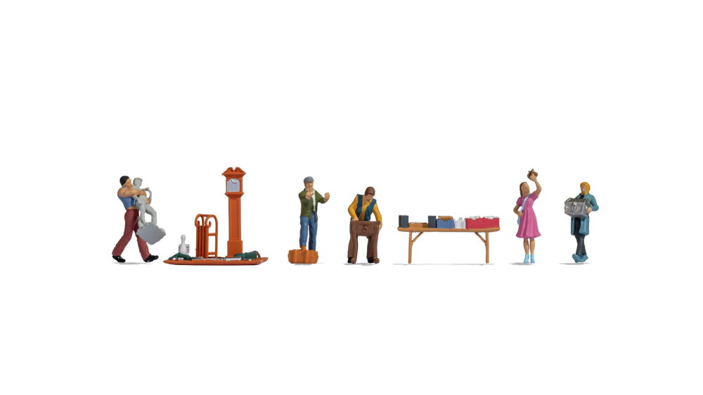 Noch 16280 H0 Figuren-Themenwelt Flohmarkt Set A Antiquitäten und Kunden